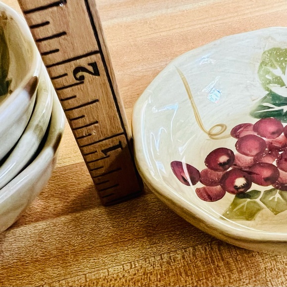 Tabletops Set of 4 Cabernet Olive Oil Dipping Bowls EUC - Picture 8 of 11